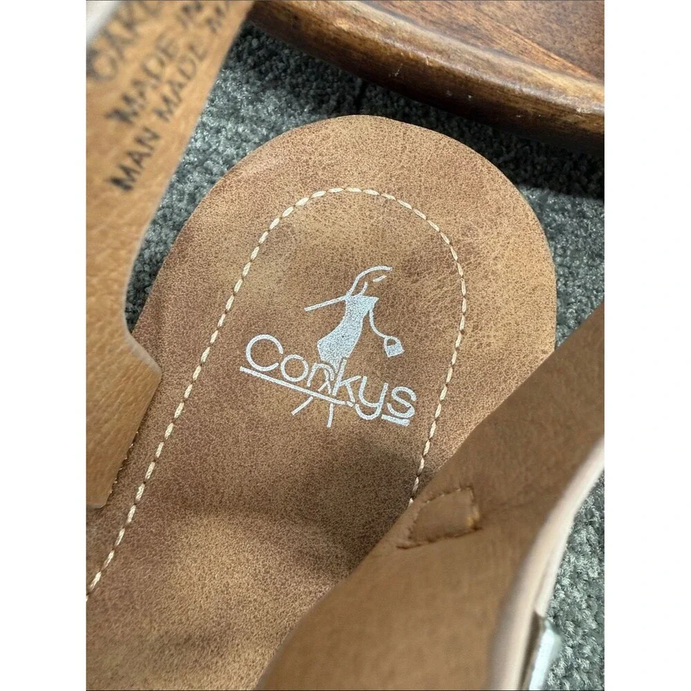 Corkys Sandals Wm 9 Oakdale Snakeskin Strappy Flat Faux Leather Fisherman